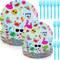 90 Pcs Summer Pool Party Paper Plates and Forks Pool Party Supplies